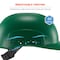 Ergodyne Bump Cap, Short Brim, Polyethylene, Ratchet Suspension, Green 8951 - alternate 8